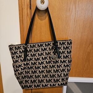 Michael Kors Black and Tan Tote Bag